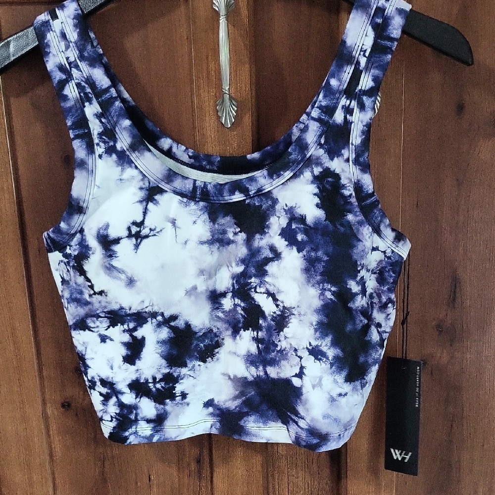 WITH Blue and White Bra Crop Top
